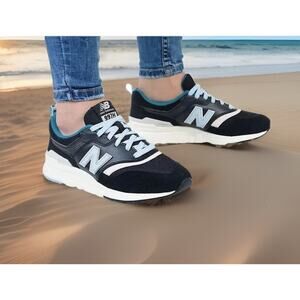 New Balance 997 Black Blue Aqua Shoes Womens Size 6 NEW Fast Ship